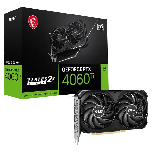 Tarjeta Gráfica Msi Geforce Rtx 4060 Ti Ventus 2x Black 8g O