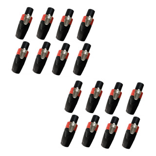 16 Conectores Plug Macho Compatible Con Speakon Neutrik Rojo 16 Conectores Plug Macho Compatible Con Speakon Neutrik Rojo