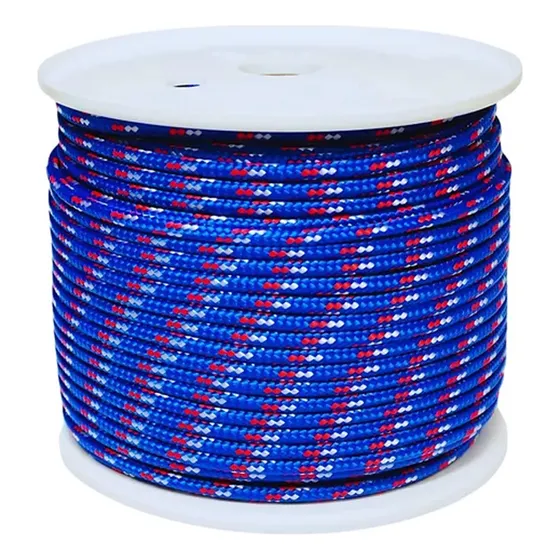 Cordel Cuerda Perlon Trenzado 6 Mm Alta Resistencia 100 Mts Azul/blanco