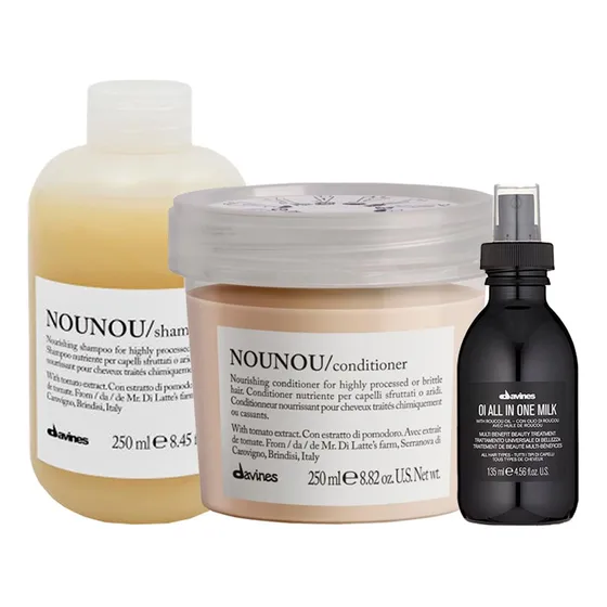 Davines Kit Davines Essential Haircare Nounou - Sh250ml e Cond 250ml e Oi All In One Milk 135ml