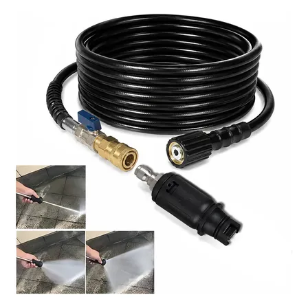 Bico Registro Engate Rápido 15m Mangueira Lavadora P/karcher Preto