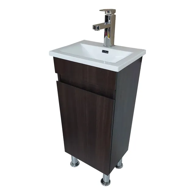 Gabinete Y Lavabo Lucas Malone Quad40 40x30 Choco Bco