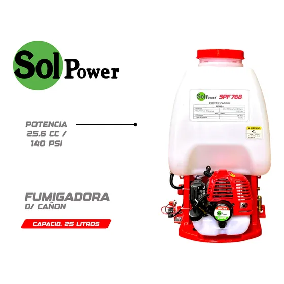 Fumigadora/aspersora Cañón A Gasolina Solpower De 25 Litros