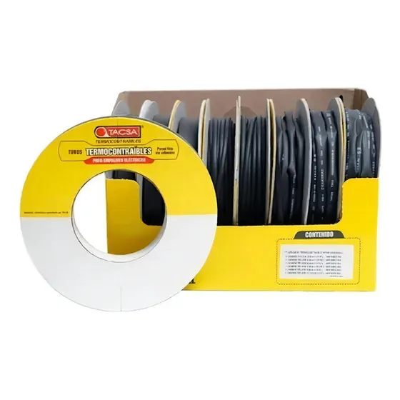Termocontraible Tacsa 2,4mm 3/32 X10 Mts Color Negro