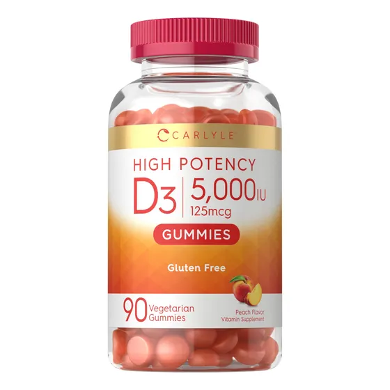 Gomitas Carlyle Con Vitamina D3, 5000 Ui, 90 Unidades, Sabor