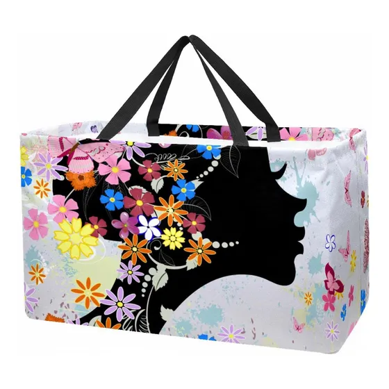 Bolsa Compra Reutilizable Para Niña Elegante Rosa Plegable
