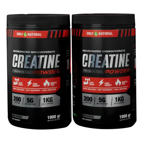 Pack De 2 Creatinas Premium 1 Kilo Only Natural Sin Sabor | Cuotas sin interés