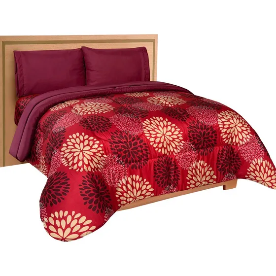 Edredón C/sábanas Microfibra King Size Elefantito Hogar Rojo Arezzo Rojo