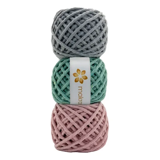 Hilaza De Algodón Para Macramé 3mm Kit 3pza Colores Color Alba