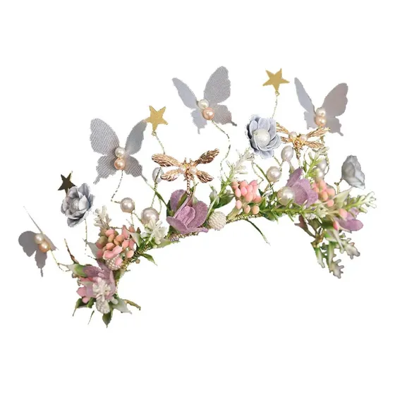 Corona Tiara Diadema Flores Hojas Elfo Elfa Duende Hada