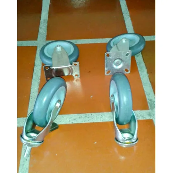 Ruedas De Poliuretano Base Fija Y Giratoria 5 