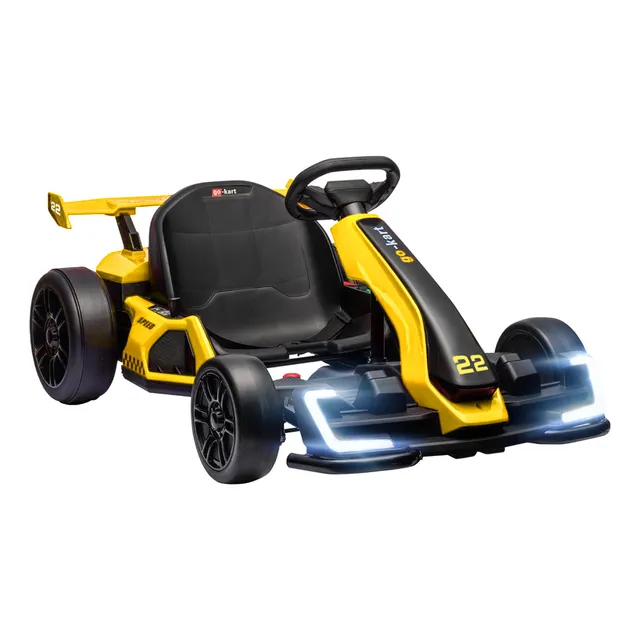 Level Kids Go Kart Turbox Montable Electrico 12km/h 24v Color Amarillo