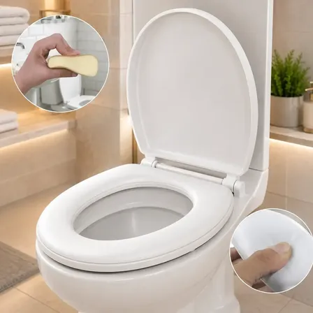 Assento Sanitário Almofadado Pítia Oval Branco Universal Com Tampa Para Vaso Banheiro