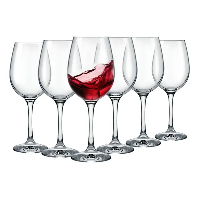 Set 6 Piezas Copas Vino Tinto Copón Vidrio 13 Oz 384 Ml