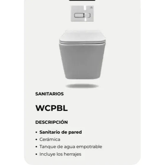 Vtt Wc Sanitario Suspendido Empotrado Blanco Wcpbl 