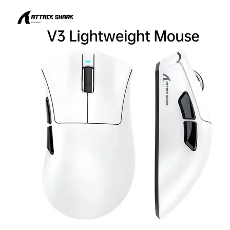 Mouse Gamer Inalámbrico Attack Shark V3 White