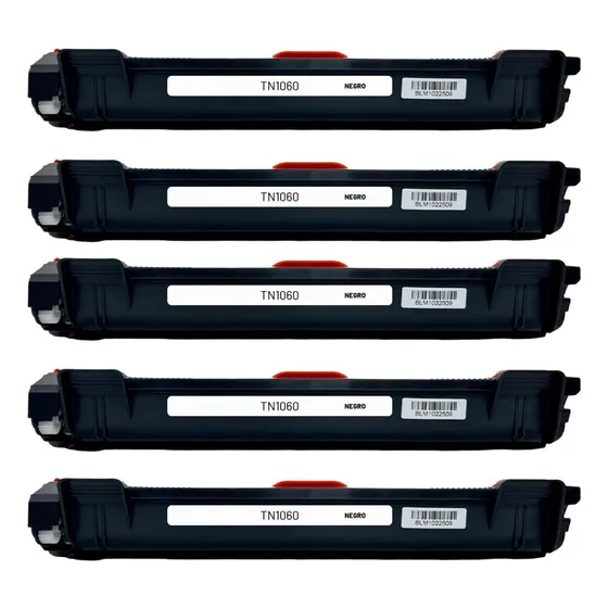 Kit 5 Toner Compatible Con Tn-1060 1110 1112 1510 1511 1512