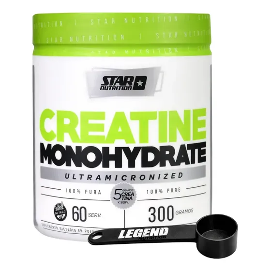 Creatina Monohidrato Micronizada Star Nutrition de 300g Sin Sabor