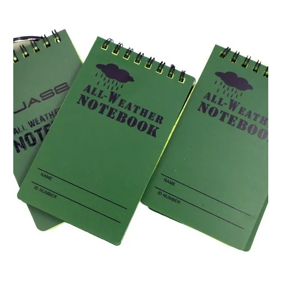 3pcs Bloco Notas Espiral Impermeável All Weather Prova Dágua
