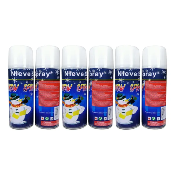 Pack 6 Spray Nieve Espuma Blanca Año Nuevo Cumpleaños 250ml