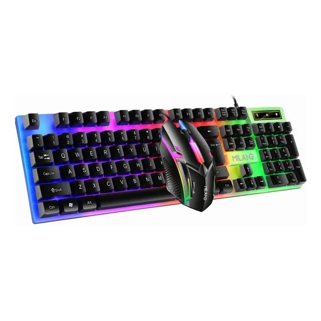 Kits Teclado Gamer Mecanico Alambrico Rgb Con Mouse Gamer