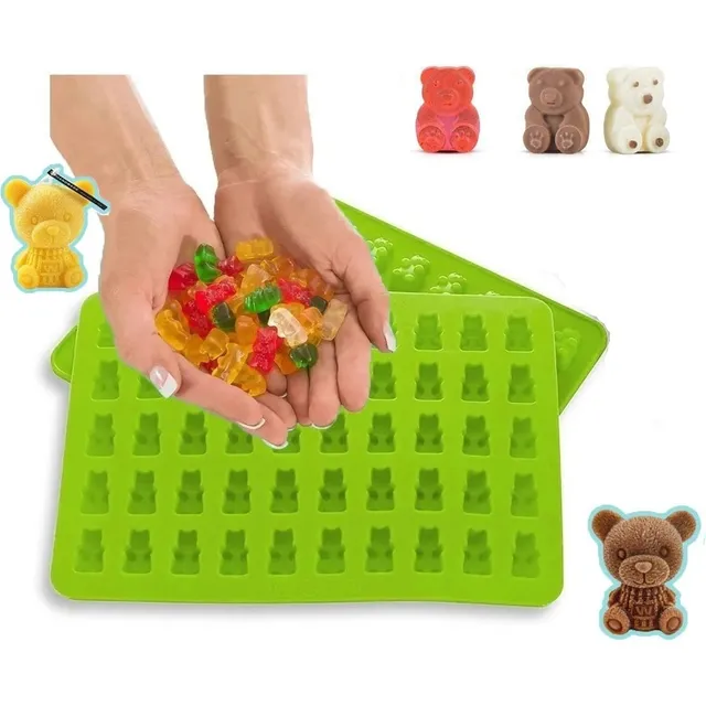 Molde Silicon 50 Panditas Ositos - Gomitas Chocolates Dulces