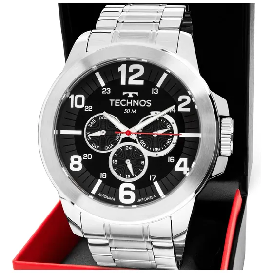 Relógio Technos Masculino Racer Prata 6P29ALM/1P Quartzo Aço Inoxidável