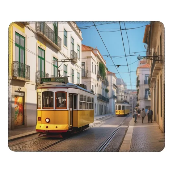 Alfombrilla Raton Para Juego Paisaje Calle Tranvia Teclado 7