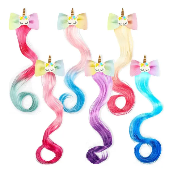 Broche Cabello Colores Niña Moda Extensiones 12 Sets Mayoreo