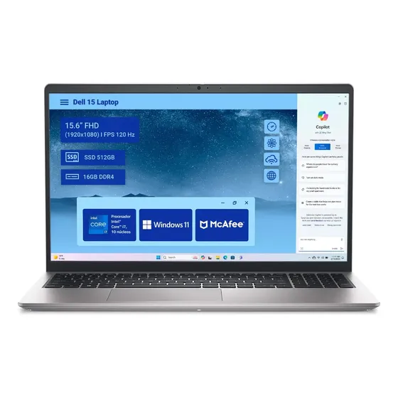 Notebook Dell Dc15250 15.6 Ci7 1355u 16 Gb Ram 512 Ssd Plateado