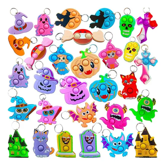 30 Paquetes A Granel Halloween Spider Ghost Fidget Mini Pop