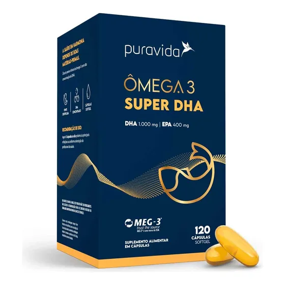 Ômega 3 Super Dha Big 1.000mg  (120 Caps ) - Puravida