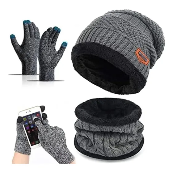 Gorro Invierno + Chalina Cerrada + Guantes Touch