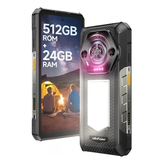 Celular Ulefone Armor 30 Dual Sim 512 GB Rom Black 24 GB Ram 12800 mAh Battery 64mp Cámara De Visión Nocturna 1236 Lúmenes 118 Db Altavoz Android 15.0