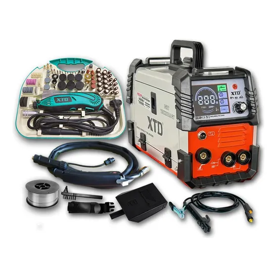 Máquina De Soldar Mig 200amp Xtd + Mini Taladro Multiuso
