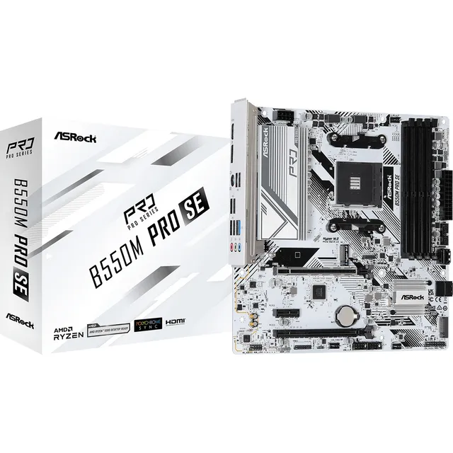 Mother Asrock B550m Pro Se Amd Am4 Ddr4 3er 4ta 5ta Gen Color Blanco