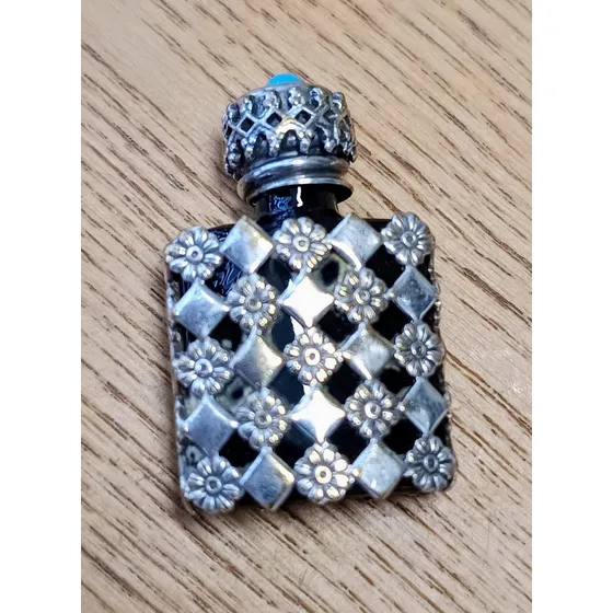 Perfume Miniatura Colección Vintage Hecho En Francia Plateado