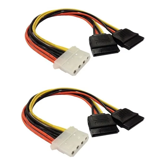 2pcs 4pin Ide Molex A 2 Serial Ata Disco Duro Adaptador Cabl