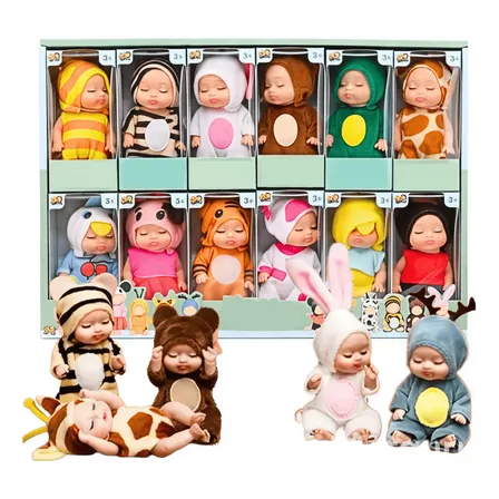 Boneca Pequena Colecionável Bichinhos Soft Realista 12 Unid