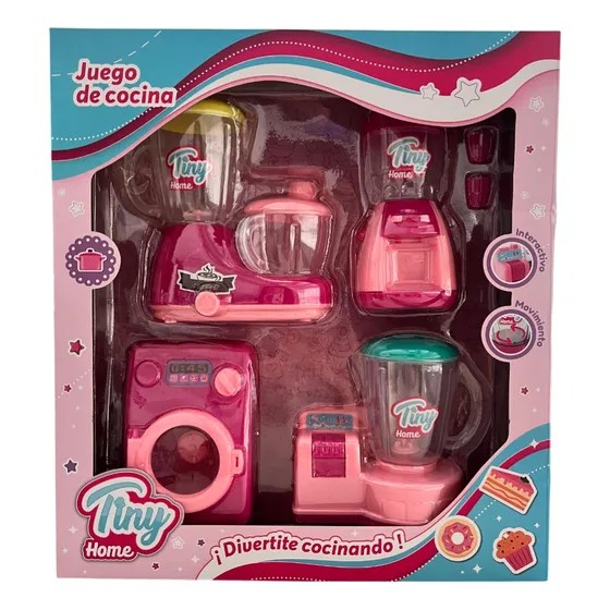 Juego De Cocina Electrodomesticos De Juguete Comiditas Rosa