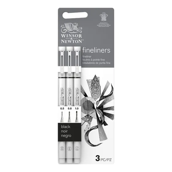 Caneta Nanquim Fineliner Winsor & Newton 3 Pontas Grossas