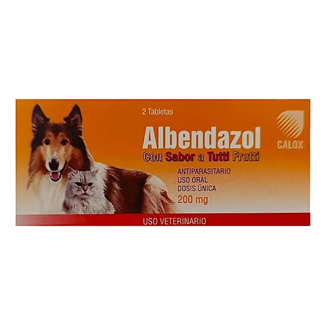 Calox Albendazol 2tab 200mg Antiparasitario Perros Y Gatos