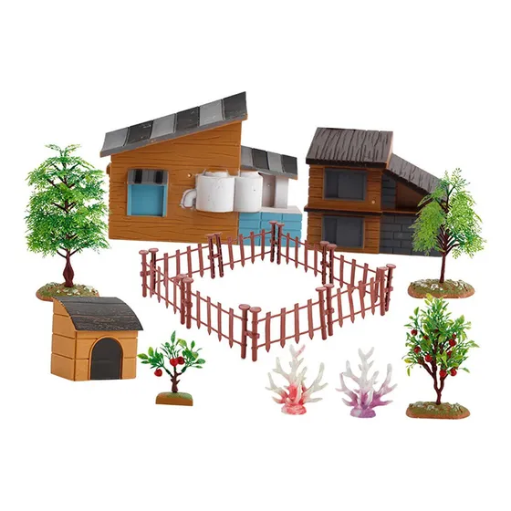 Miniature Farm Playset Landscape Educational Toys Dollho [u]