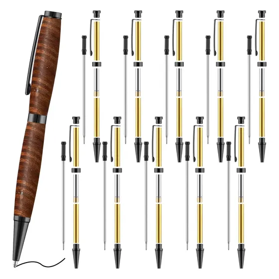 Kit De 10 Plumas Para Torno Madera, 18 Cm, Con Recarga