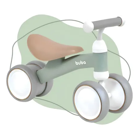 Bicicleta De Equilíbrio Bebê Sem Pedal Andador Original Buba Verde Bike Equilibrio 12+