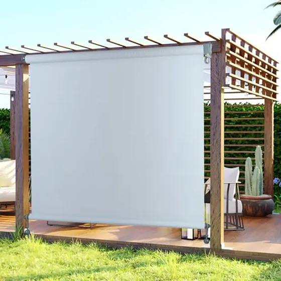 Cortina Enrollable Exterior Protección Solar Para Patio Perg