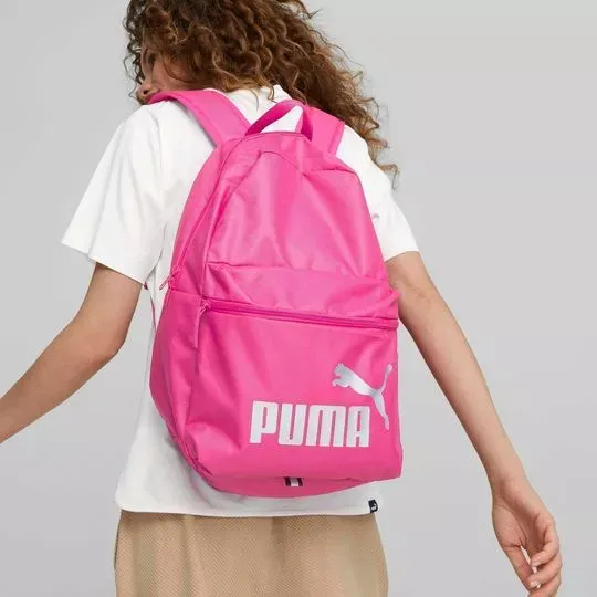 Mochila  Puma  Phase Backpack  22l Rosa Pink -  Feminina Rosa-pink Liso