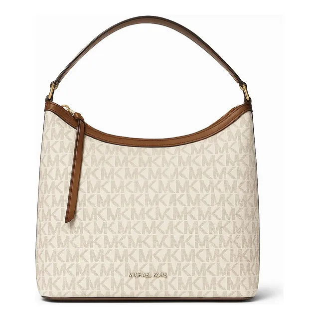 Bolsa Dama Tote Bag Large Michael Kors Monograma Original Beige Estampado Monograma Oro Café