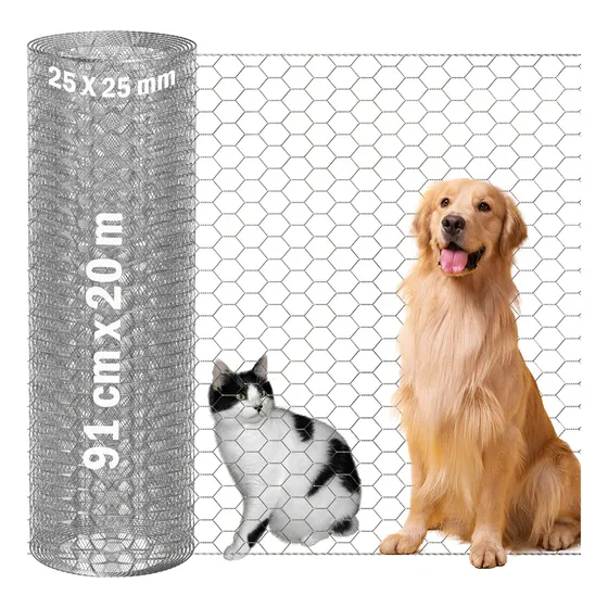 Malla de Alambre Galvanizadoras Hexagonal Criba 91cmx20m BOWOSHEN