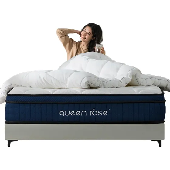 Queenrose Blue Ortopedico Colchon King Size Spring Air